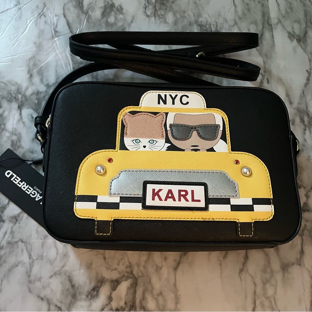 New Karl Langerfield Shoulder Bag cute cat and taxi